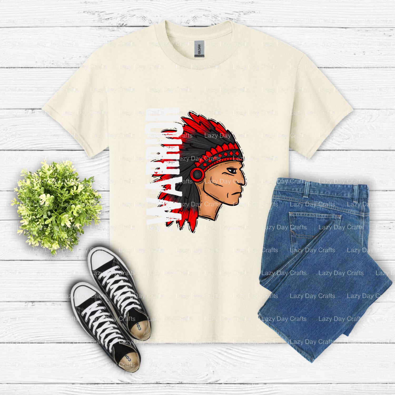 INDIAN PRIDE – School Mascot DTF Transfer (view 2 of 2) – by Lazy Day Crafts – DTF Transfers – School Mascot, DTF Transfers