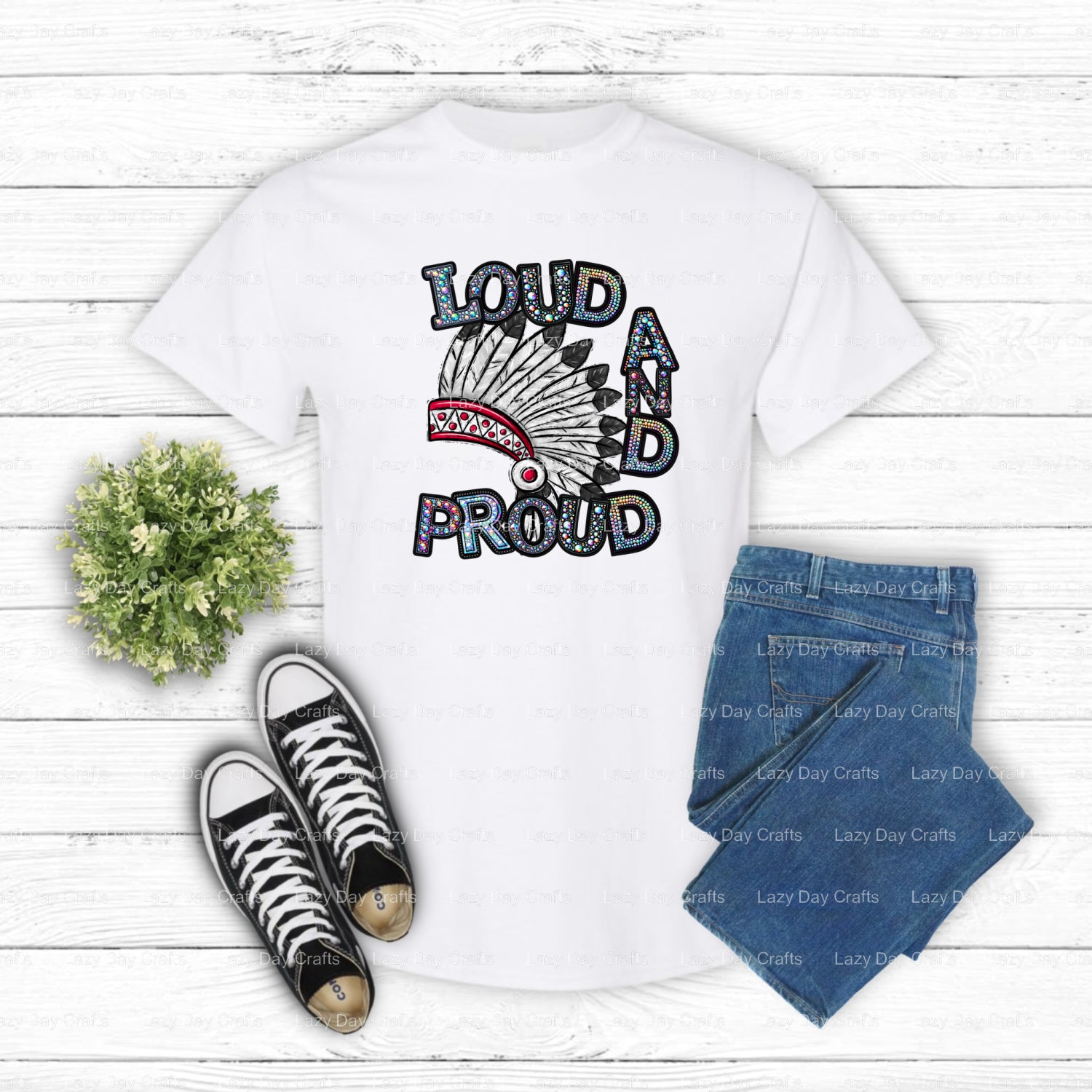 INDIANS Feather Mascot Spirit – DTF Transfer (view 2 of 2) – by Lazy Day Crafts – DTF Transfers – School Mascot, Apparel D...