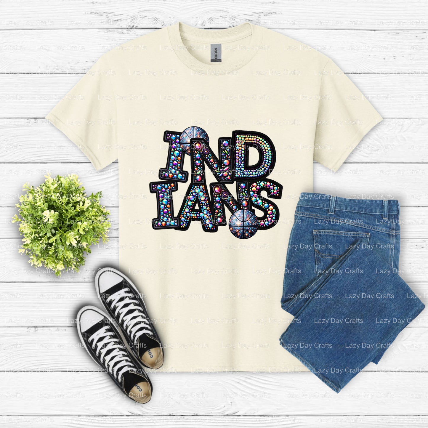 Indians Mascot Headdress – School Spirit DTF Transfer (view 1 of 2) – by Lazy Day Crafts – DTF Transfers – School Mascot,...