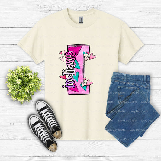 INDIANS Mascot School Spirit – DTF Transfer (view 1 of 2) – by Lazy Day Crafts – DTF Transfers – School Mascot, Apparel Decor
