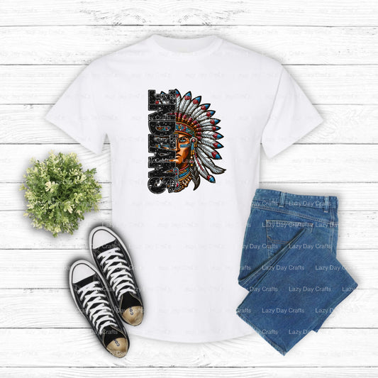 INDIANS Mascot – School Spirit DTF Transfer (view 1 of 2) – by Lazy Day Crafts – DTF Transfers – School Mascot, School Spirit