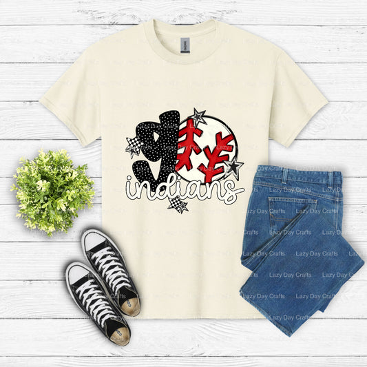 INDIANS School Mascot – DTF Transfer (view 1 of 2) – by Lazy Day Crafts – DTF Transfers – School Mascot, DTF Transfer