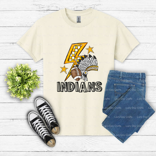 INDIANS School Mascot – DTF Transfer (view 1 of 2) – by Lazy Day Crafts – DTF Transfers – School Mascot, Sports Apparel