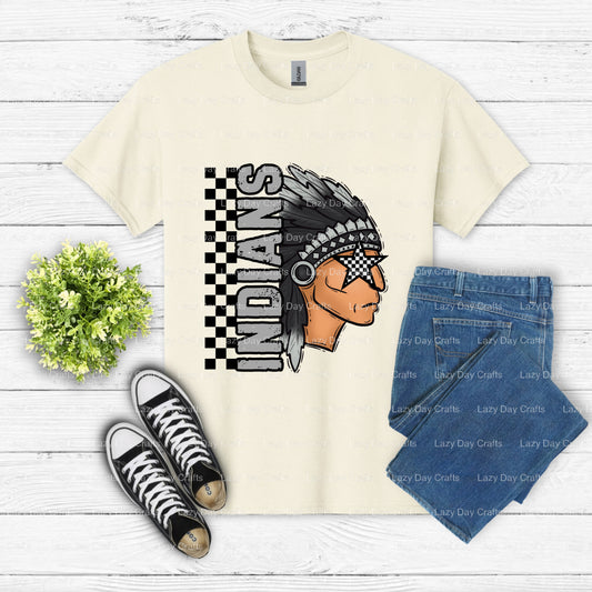 INDIANS – School Mascot DTF Transfer (view 1 of 2) – by Lazy Day Crafts – DTF Transfers – School Mascot, Apparel Decor