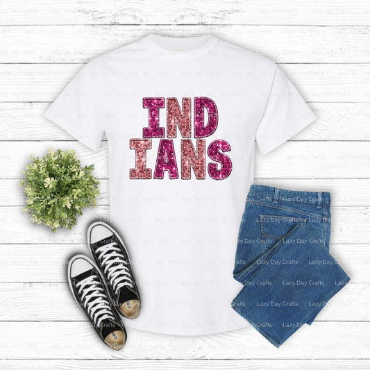 INDIANS – School Mascot DTF Transfer (view 1 of 2) – by Lazy Day Crafts – DTF Transfers – School Mascot, School Spirit