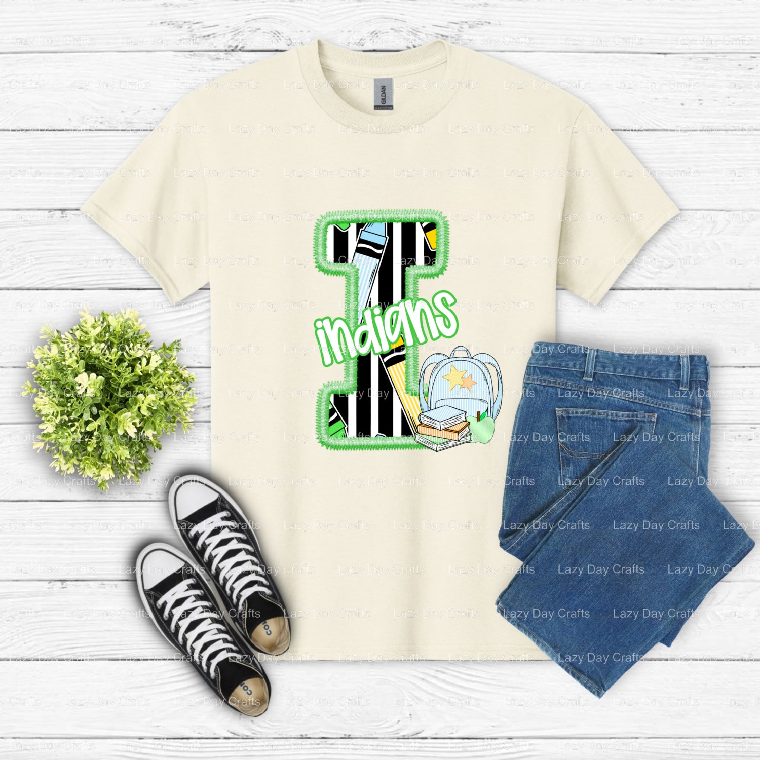 INDIANS – School Mascot DTF Transfer (view 2 of 2) – by Lazy Day Crafts – DTF Transfers – school mascot, apparel decor