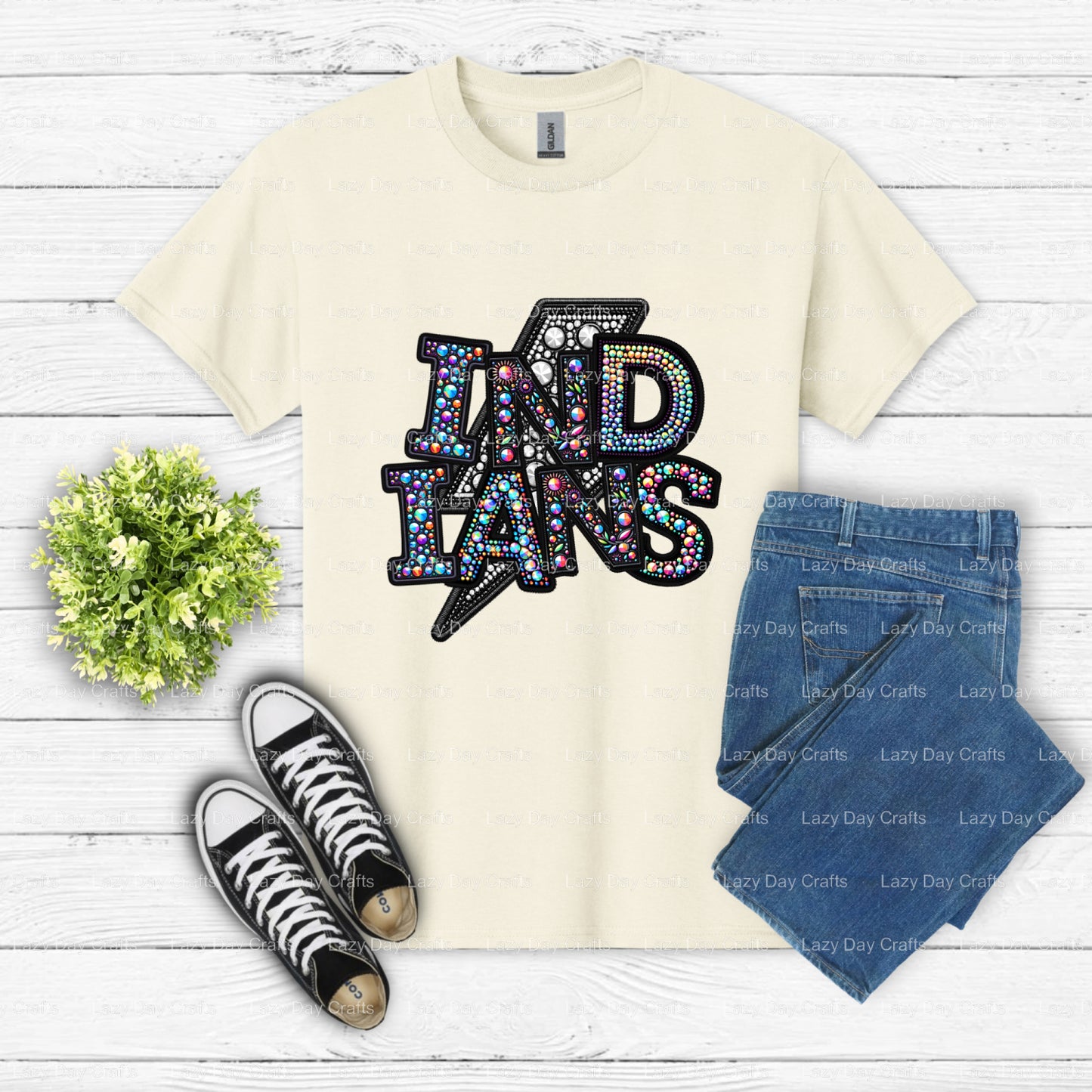 Indians School Mascot – DTF Transfer (view 2 of 2) – by Lazy Day Crafts – DTF Transfers – School Mascot, School Spirit