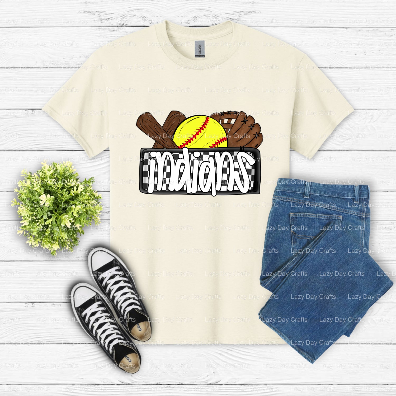 INDIANS School Mascot – Ready to Press DTF Transfer (view 2 of 2) – by Lazy Day Crafts – DTF Transfers – School Mascot, Ap...