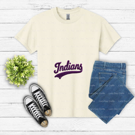 INDIANS School Mascot Spirit – DTF Transfer (view 1 of 2) – by Lazy Day Crafts – DTF Transfers – School Mascot, School Spirit
