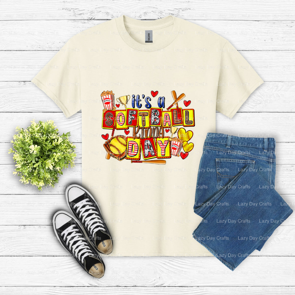 IT'S A SOFTBALL KINDA DAY – Softball DTF Transfer (view 1 of 2) – by Lazy Day Crafts – DTF Transfers – DTF Transfers, Prem...