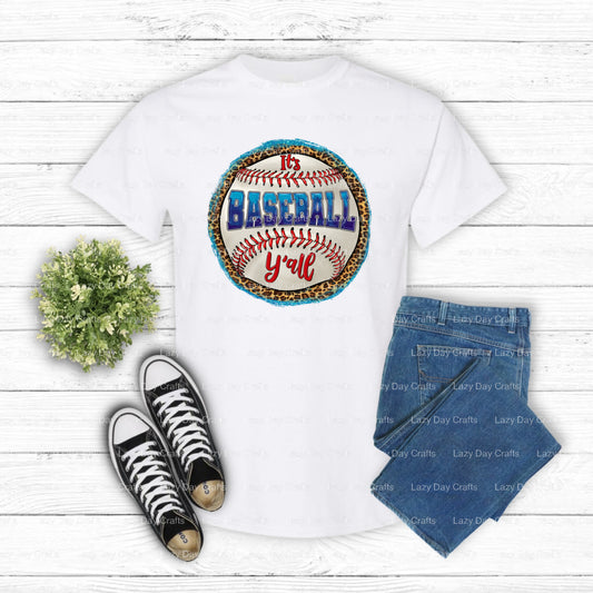 IT'S BASEBALL Y'ALL – Baseball DTF Transfer (view 1 of 2) – by Lazy Day Crafts – DTF Transfers – Baseball, DTF Transfers