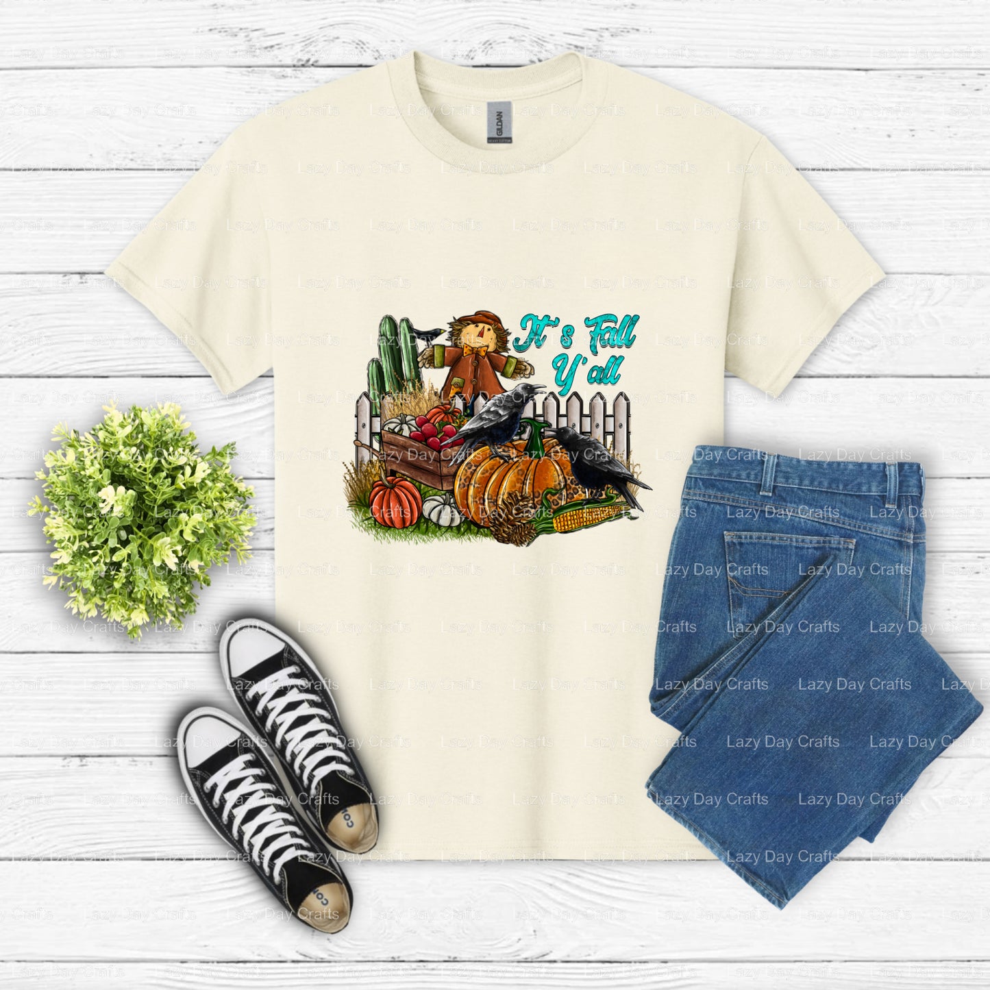 It's Fall Y'all – DTF Transfer (view 2 of 2) – by Lazy Day Crafts – DTF Transfers – DTF Transfers, custom apparel