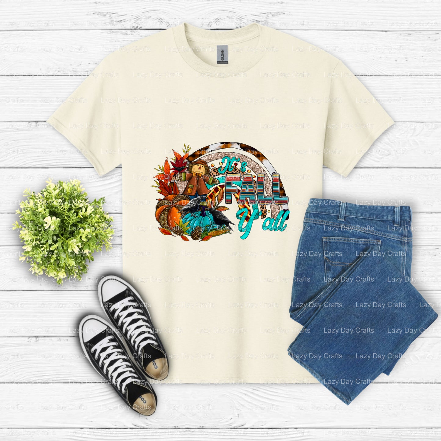 It's Fall Y'all – Premade DTF Transfer (view 1 of 2) – by Lazy Day Crafts – DTF Transfers – DTF Transfers, custom apparel