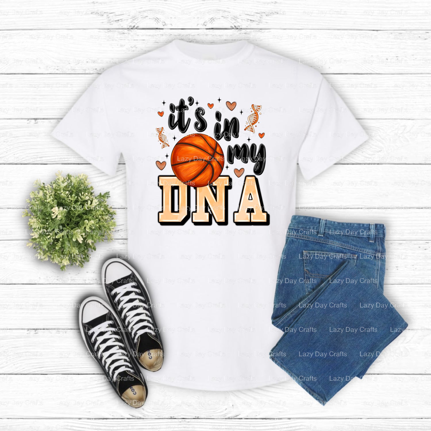 IT'S IN MY DNA – Basketball DTF Transfer (view 1 of 2) – by Lazy Day Crafts – DTF Transfers – DTF Transfers, Premade DTF