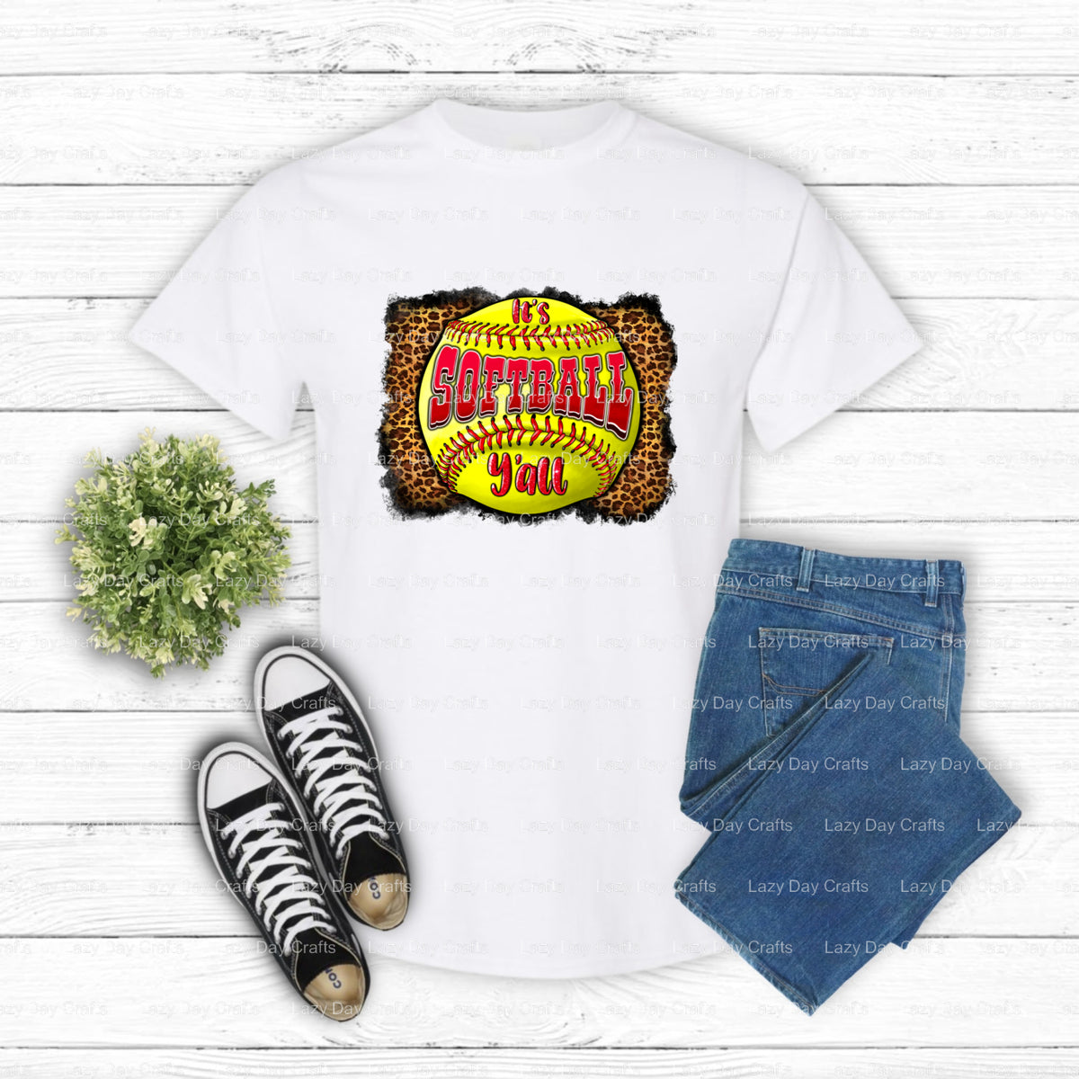 IT'S SOFTBALL Y'ALL – Softball DTF Transfer (view 1 of 2) – by Lazy Day Crafts – DTF Transfers – DTF Transfers, Premade DTF