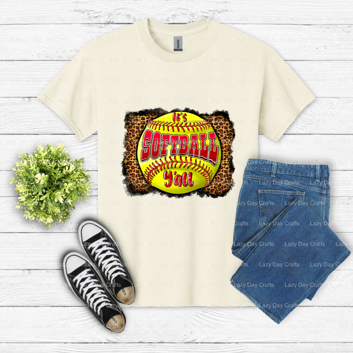 IT'S SOFTBALL Y'ALL – Softball DTF Transfer (view 2 of 2) – by Lazy Day Crafts – DTF Transfers – DTF Transfers, Premade DTF