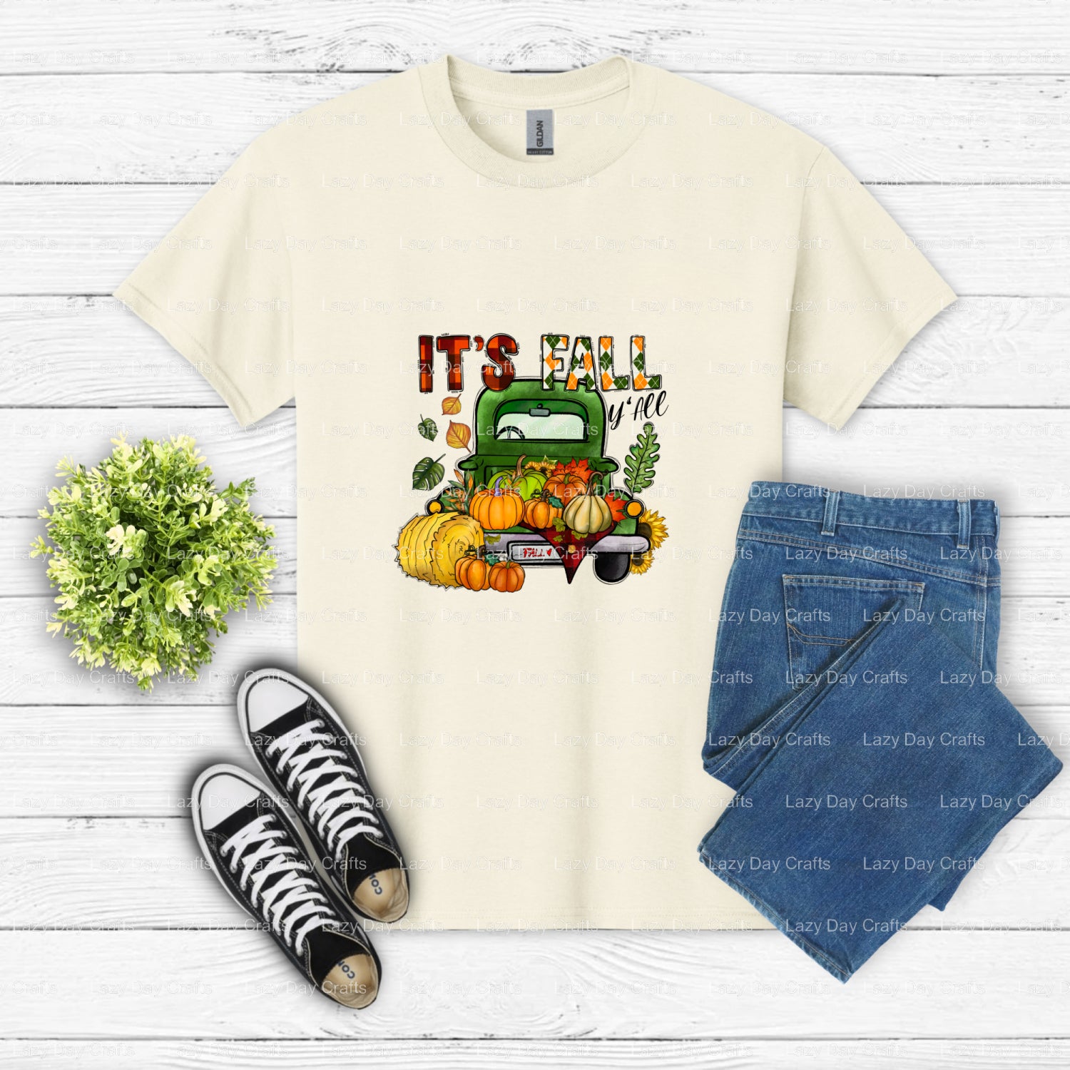 Its Fall Y'all – DTF Transfer (view 1 of 2) – by Lazy Day Crafts – DTF Transfers – DTF Transfers, custom apparel