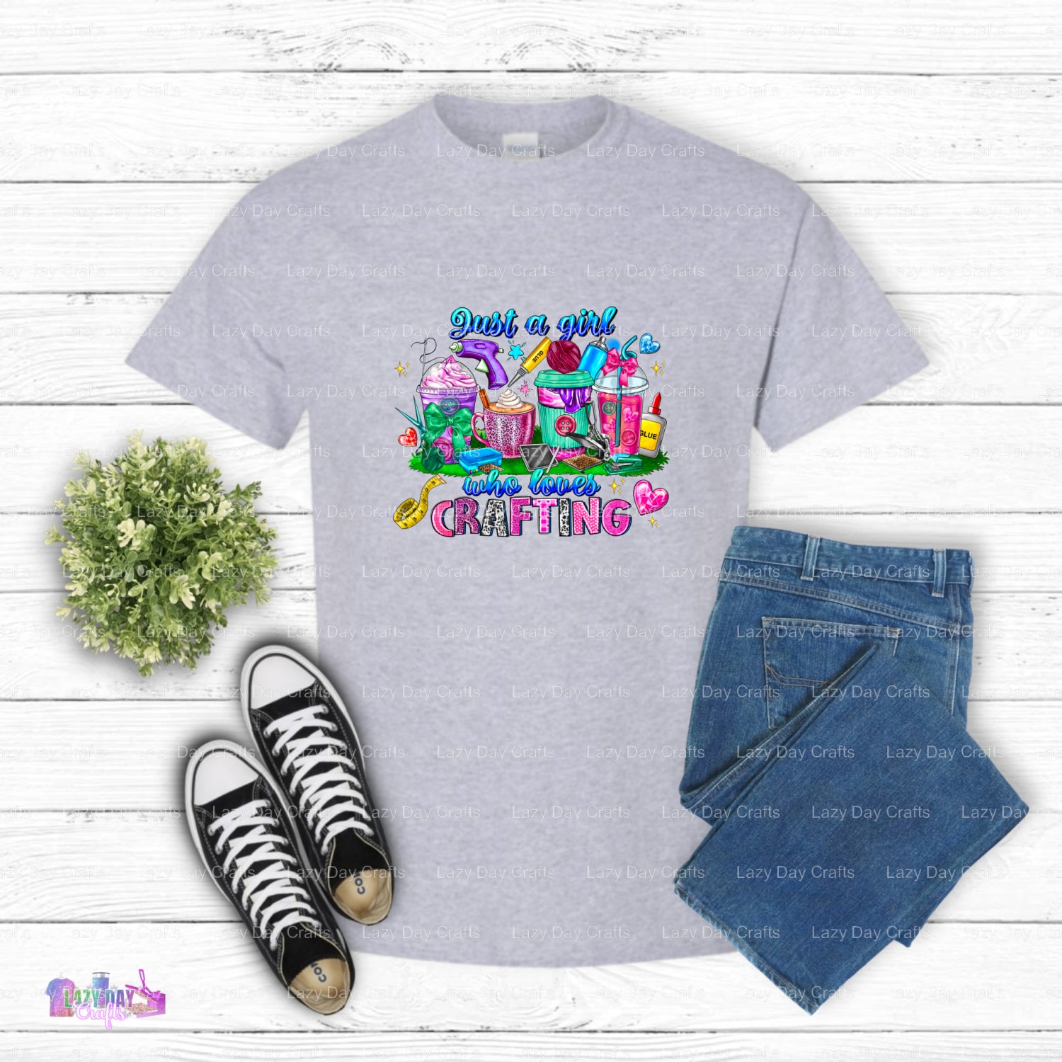 just a girl who loves crafting coffee – Crafting Hobbies DTF Transfer (view 1 of 2) – by Lazy Day Crafts – DTF Transfers –...