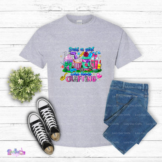 just a girl who loves crafting coffee – Crafting Hobbies DTF Transfer (view 1 of 2) – by Lazy Day Crafts – DTF Transfers –...