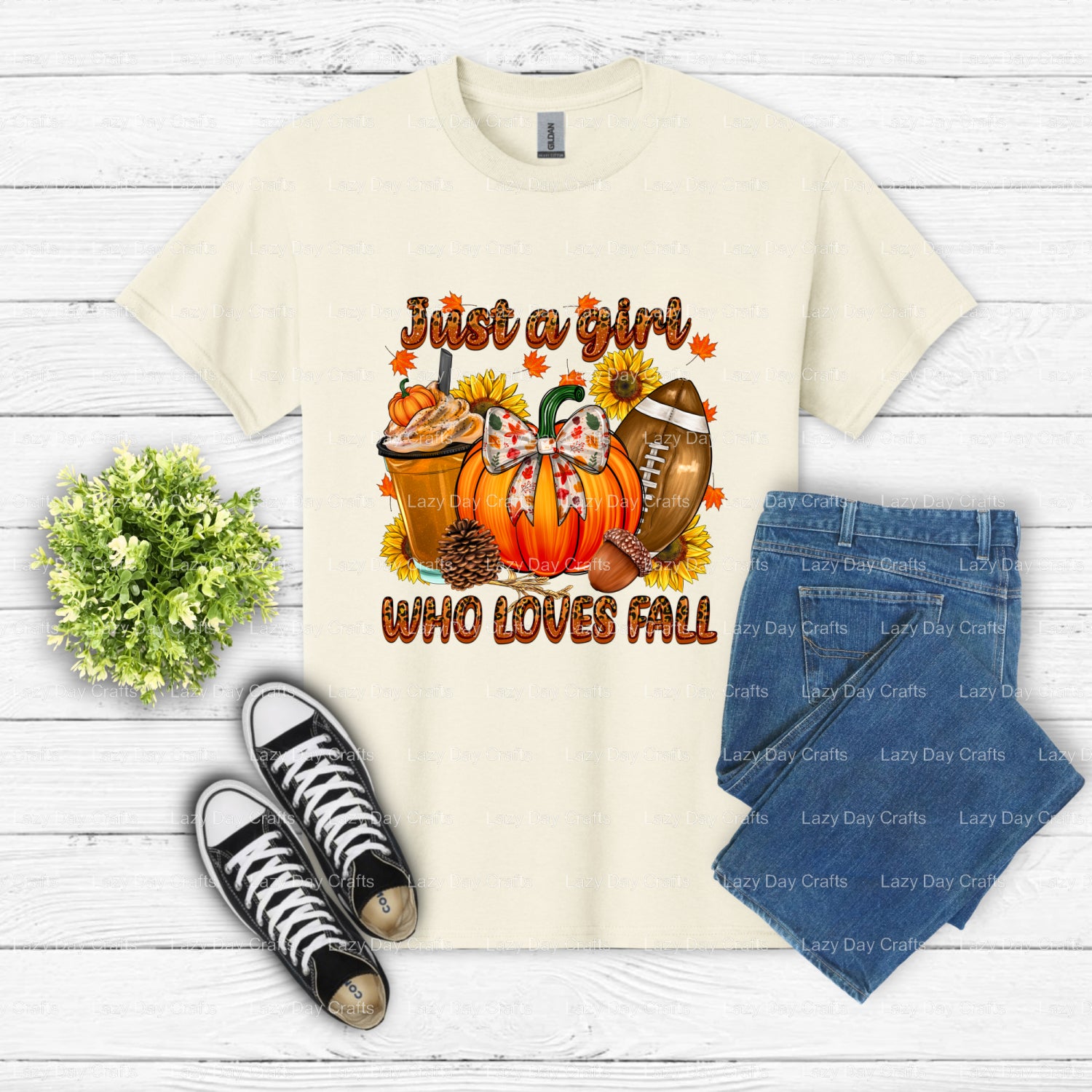 Just A Girl Who Loves Fall – DTF Transfer (view 2 of 2) – by Lazy Day Crafts – DTF Transfers – DTF Transfers, Premade DTF