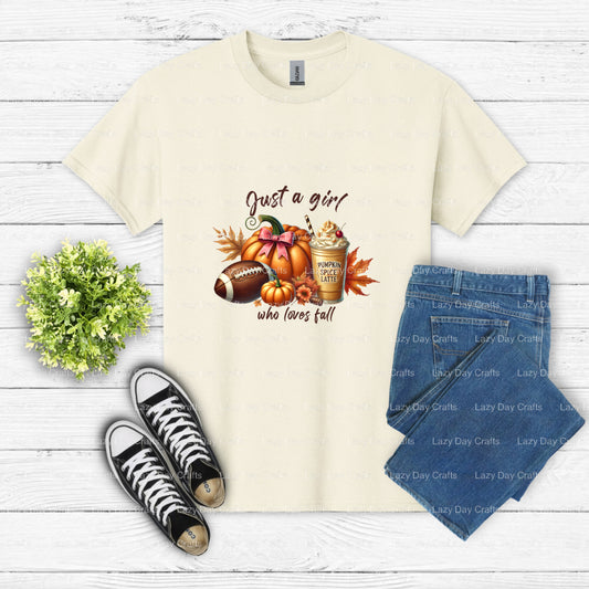 Just a girl who loves fall – Premade DTF Transfer (view 2 of 2) – by Lazy Day Crafts – DTF Transfers – DTF Transfers, cust...