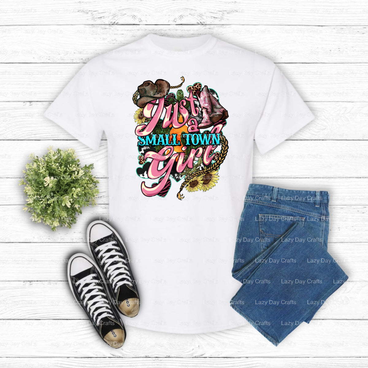 Just a small town girl – Western DTF Transfer (view 2 of 2) – by Lazy Day Crafts – DTF Transfers – DTF Transfers, Premade DTF