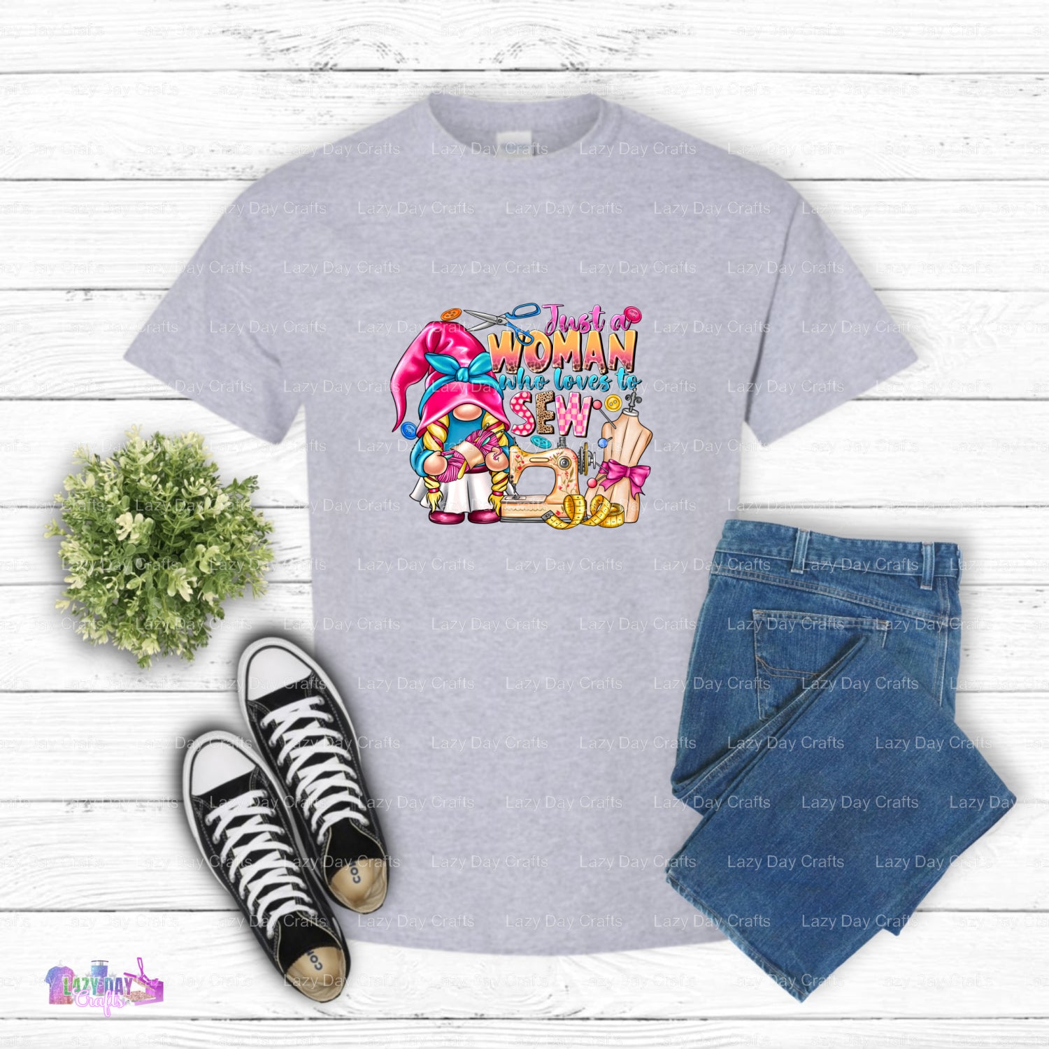 Just a Woman Who Loves To Sew – Sewing Crafter DTF Transfer (view 2 of 2) – by Lazy Day Crafts – DTF Transfers – Crafting,...