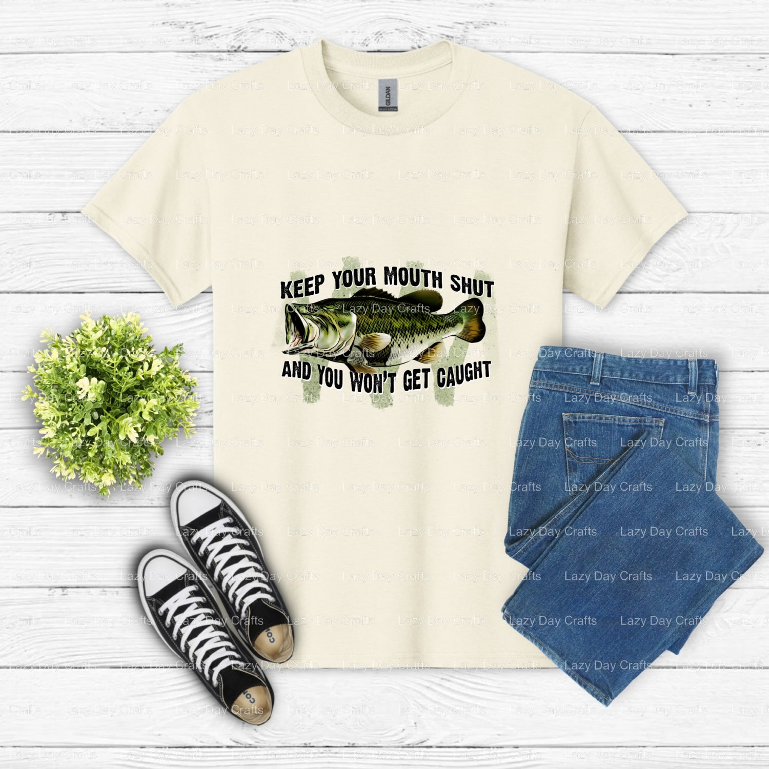 KEEP YOUR MOUTH SHUT WHEN YOU'RE FISHING – Fishing DTF Transfer (view 1 of 2) – by Lazy Day Crafts – DTF Transfers – DTF T...