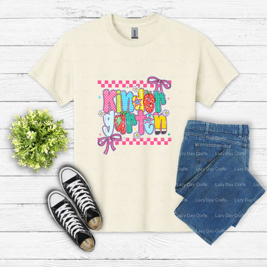Kindergarten – First School Day DTF Transfer (view 1 of 2) – by Lazy Day Crafts – DTF Transfers – DTF Transfers, apparel