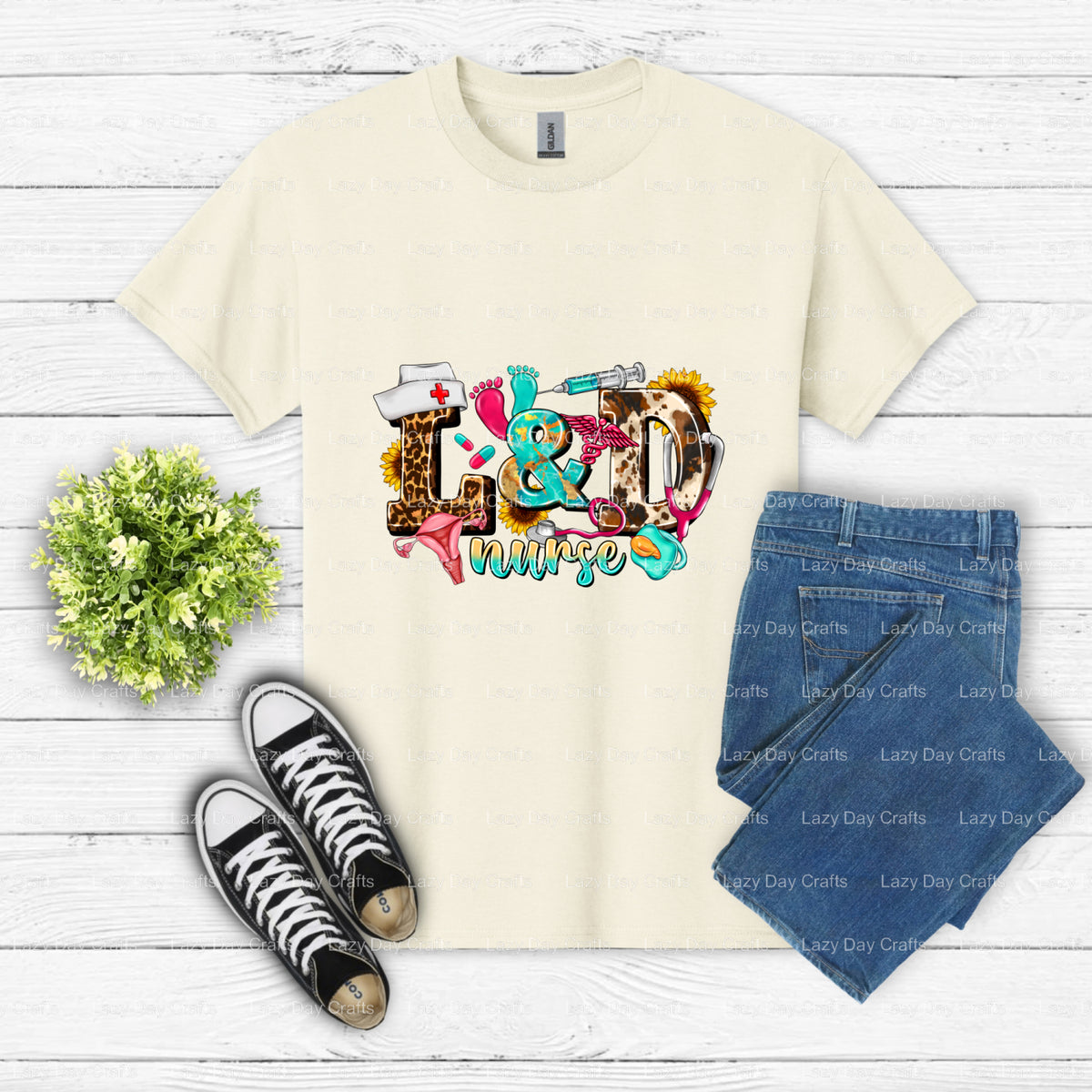 L D Nurse Stethoscope DTF Transfer (view 2 of 2) – by Lazy Day Crafts – DTF Transfers – Nurse, DTF Transfers