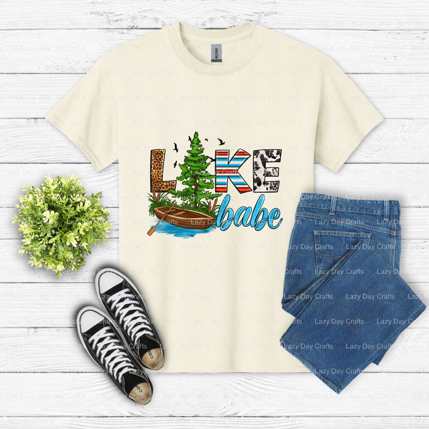 LAKE BABE – Lake Life Ready to Press DTF Transfer (view 2 of 2) – by Lazy Day Crafts – DTF Transfers – DTF Transfers, cust...