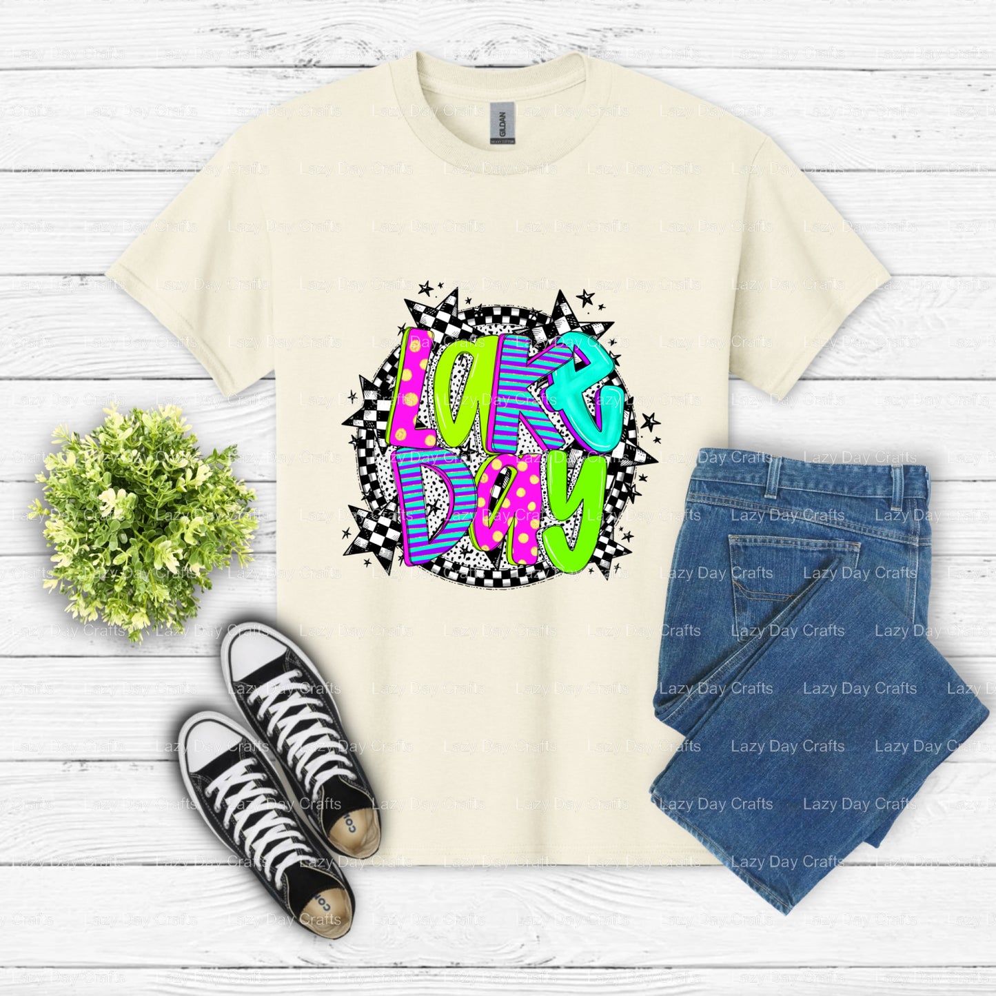 LAKE DAY – DTF Transfer (view 2 of 2) – by Lazy Day Crafts – DTF Transfers – DTF Transfers, custom apparel