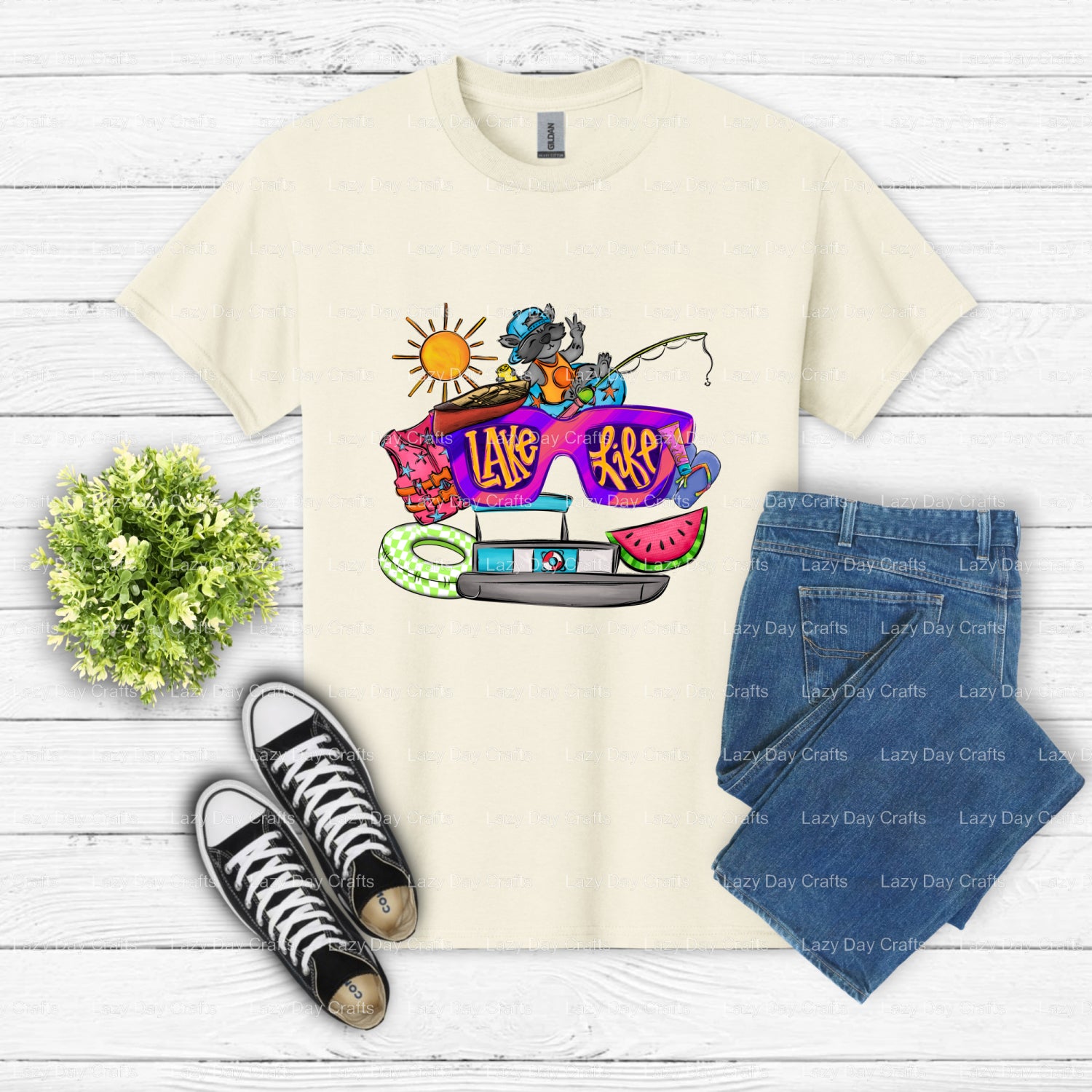 LAKE LIFE Boat Fish – Lake DTF Transfer (view 2 of 2) – by Lazy Day Crafts – DTF Transfers – DTF Transfers, custom apparel