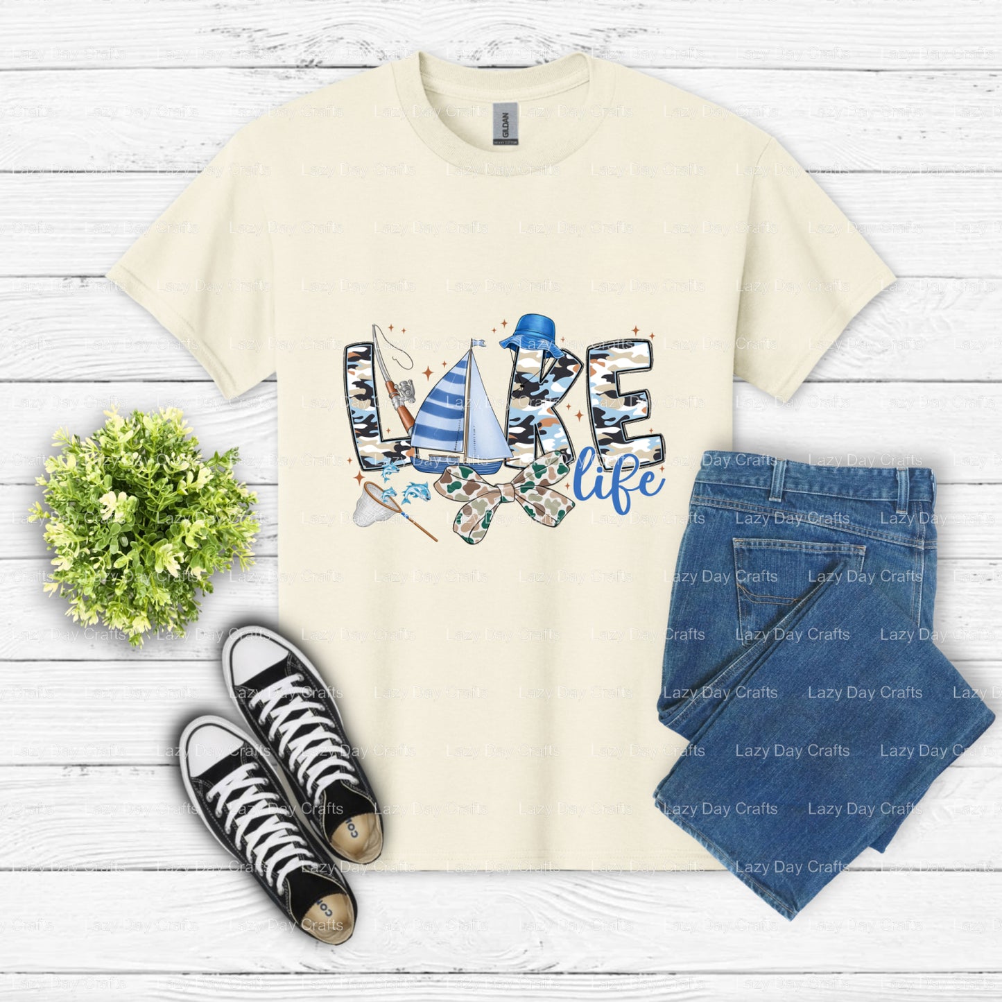 LAKE LIFE Fishing Rod DTF Transfer (view 1 of 2) – by Lazy Day Crafts – DTF Transfers – DTF Transfers, custom apparel