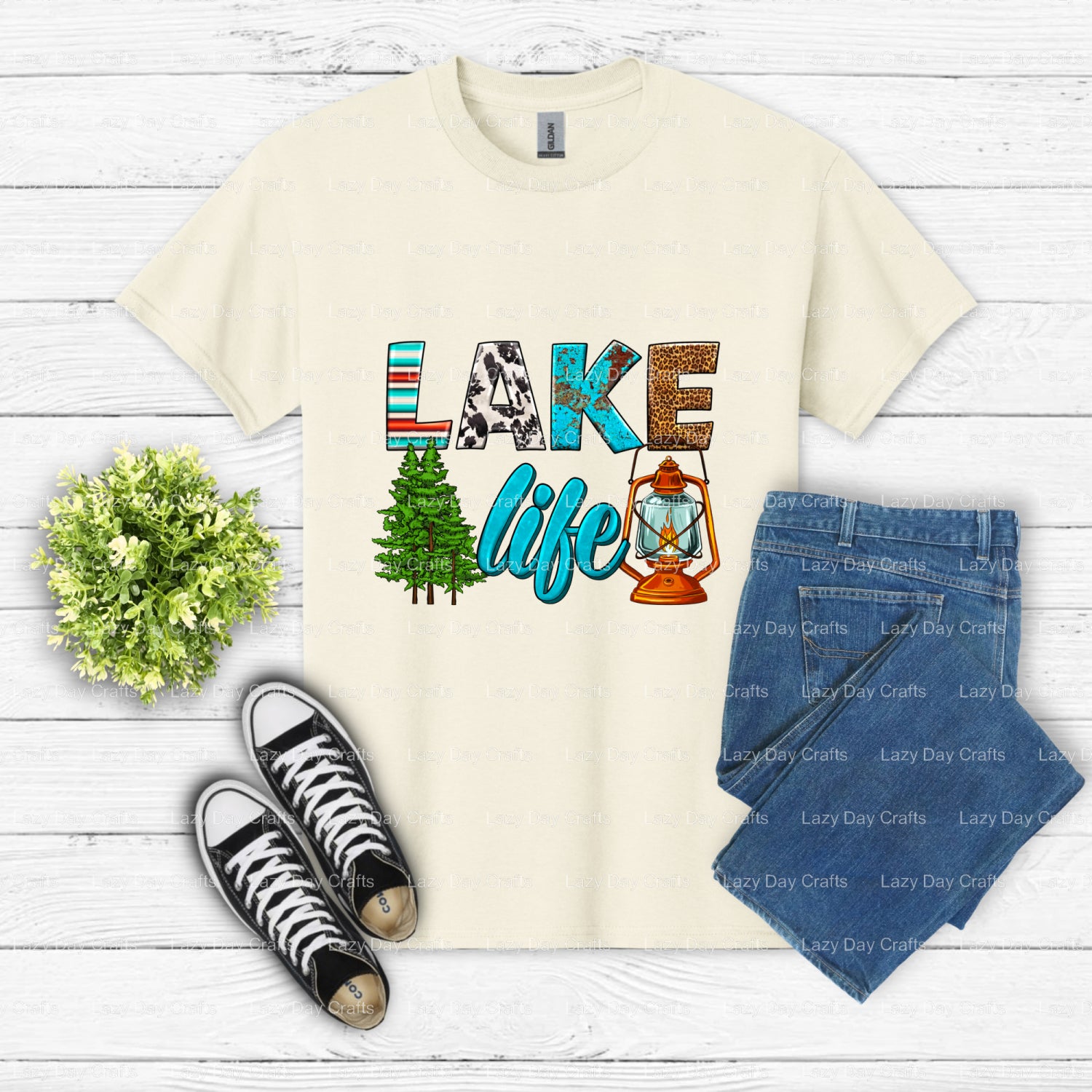 LAKE LIFE – Ready to Press DTF Transfer (view 2 of 2) – by Lazy Day Crafts – DTF Transfers – DTF Transfers, custom apparel