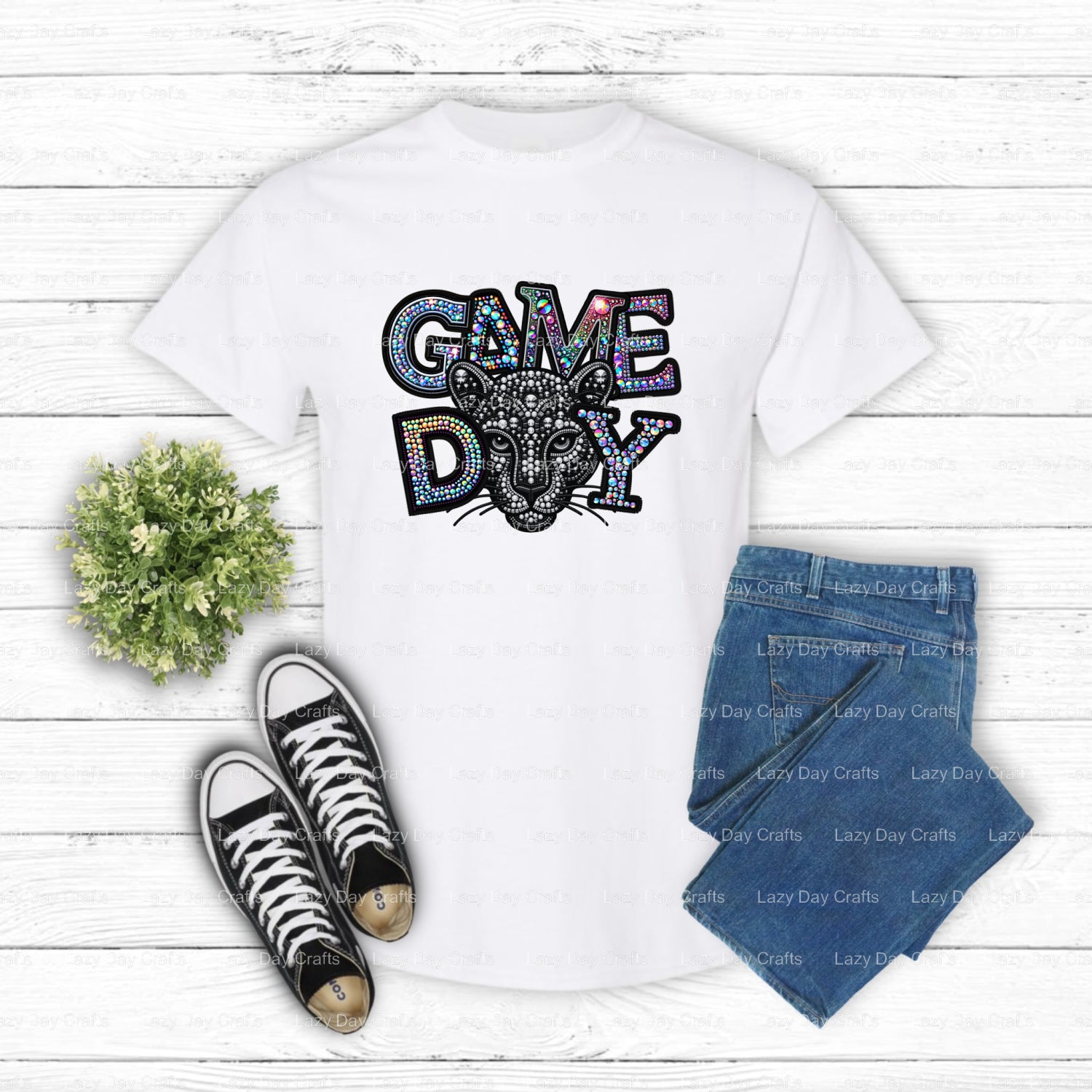 Leopard Print Panther Mascot – School Spirit DTF Transfer (view 2 of 2) – by Lazy Day Crafts – DTF Transfers – School Masc...