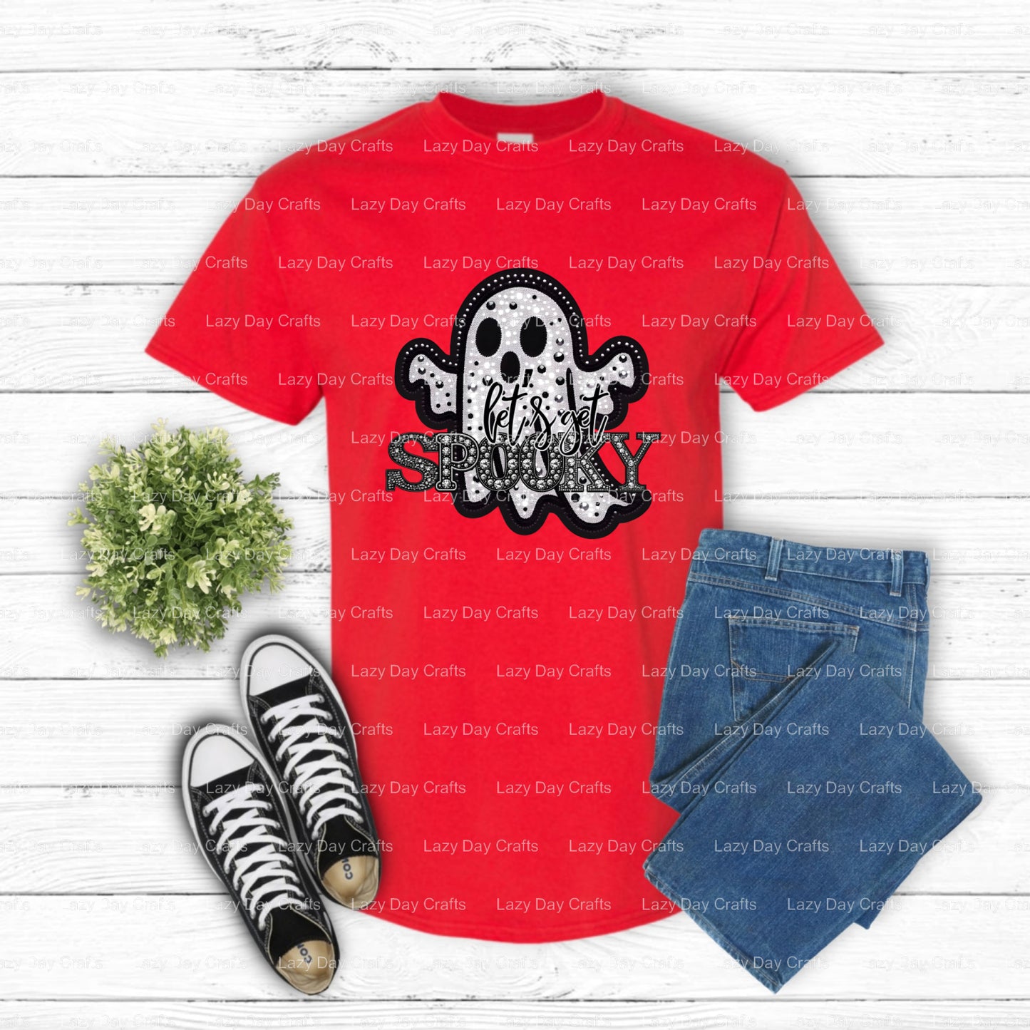 Let's Get Spooky Ghost – DTF Transfer (view 1 of 2) – by Lazy Day Crafts – DTF Transfers – DTF Transfers, custom apparel