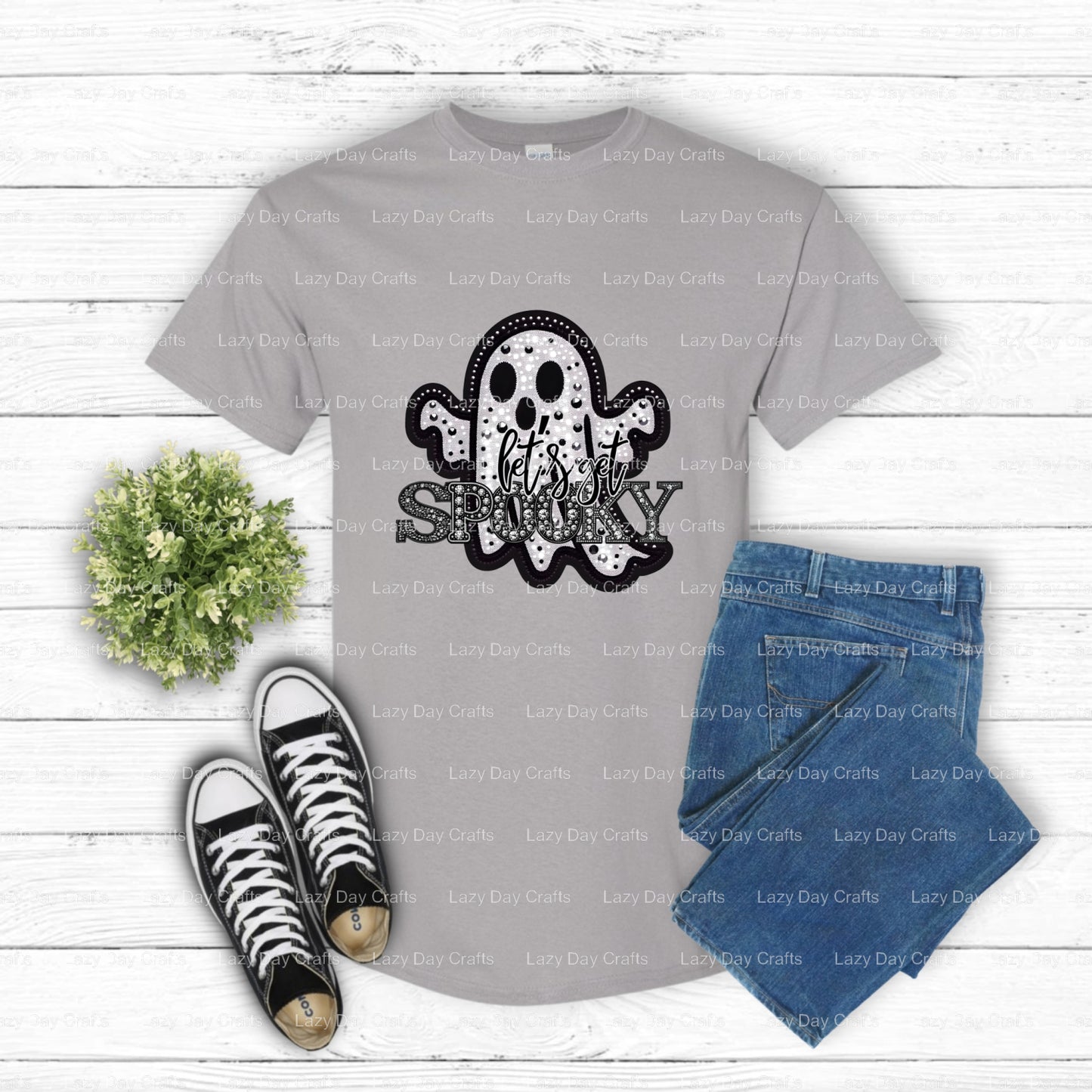 Let's Get Spooky Ghost – DTF Transfer (view 2 of 2) – by Lazy Day Crafts – DTF Transfers – DTF Transfers, custom apparel