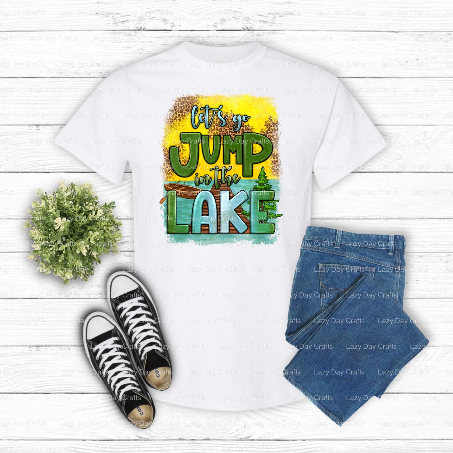 LET'S GO JUMP IN THE LAKE – Lake DTF Transfer (view 2 of 2) – by Lazy Day Crafts – DTF Transfers – DTF Transfers, custom a...