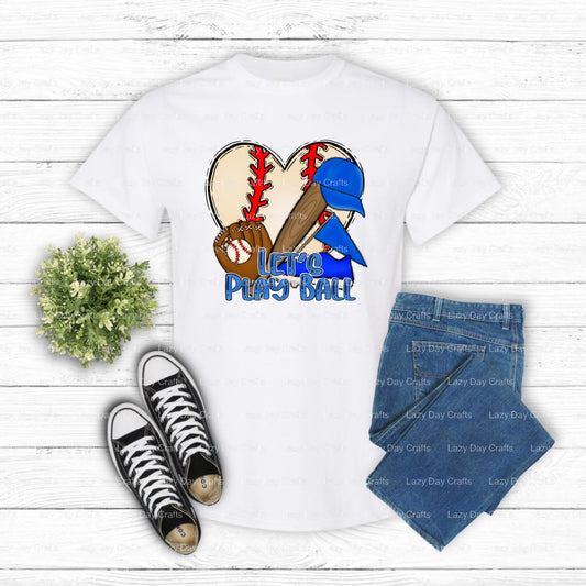 LET'S PLAY BALL – Baseball DTF Transfer (view 1 of 2) – by Lazy Day Crafts – DTF Transfers – DTF Transfers, Custom Apparel