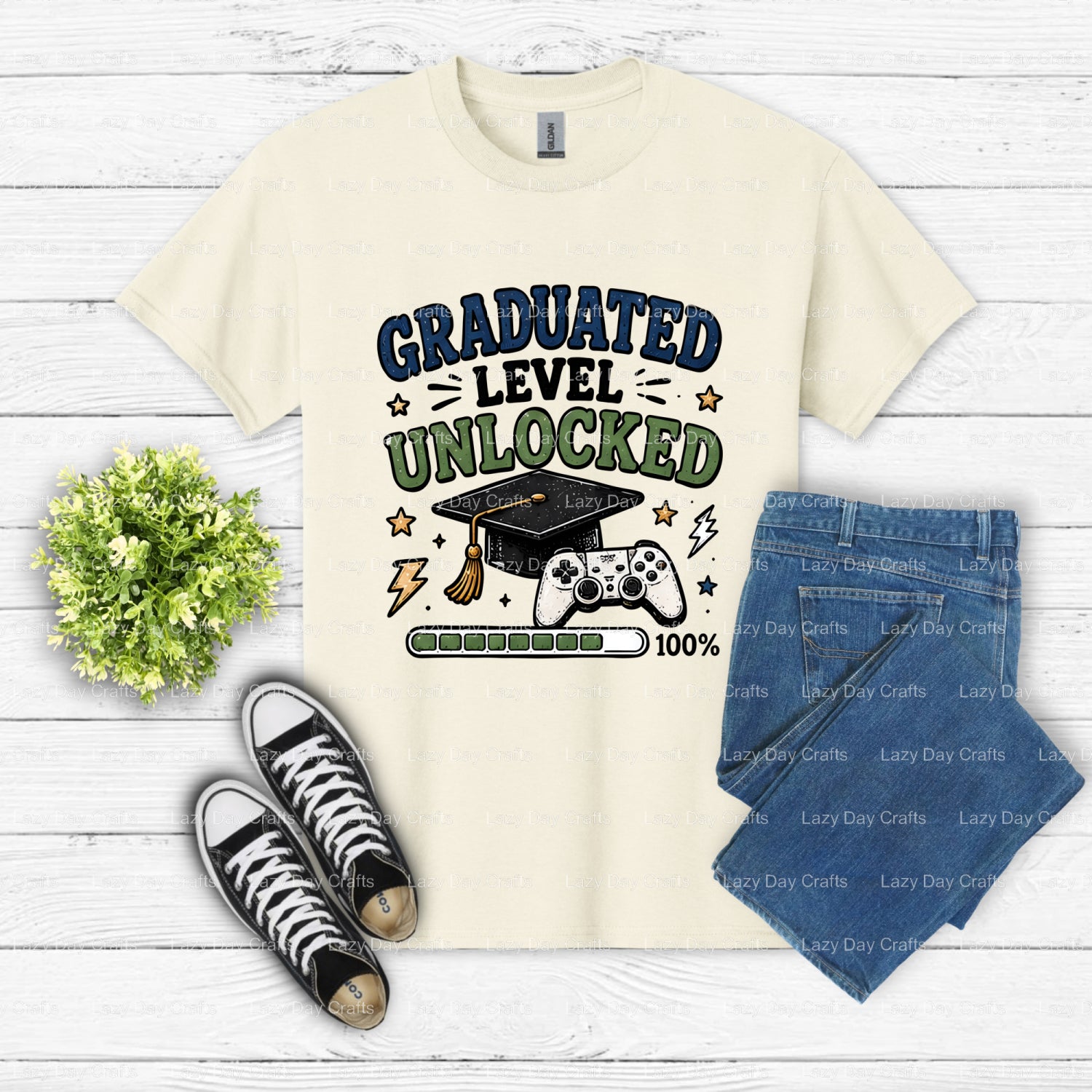 LEVEL UNLOCKED 2024 GRADUATE – Senior Graduation DTF Transfer (view 2 of 2) – by Lazy Day Crafts – DTF Transfers – DTF Tra...