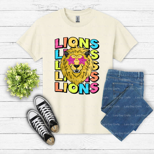 Lion Mascot Head – School Spirit DTF Transfer (view 1 of 2) – by Lazy Day Crafts – DTF Transfers – School Mascots, DTF Tra...