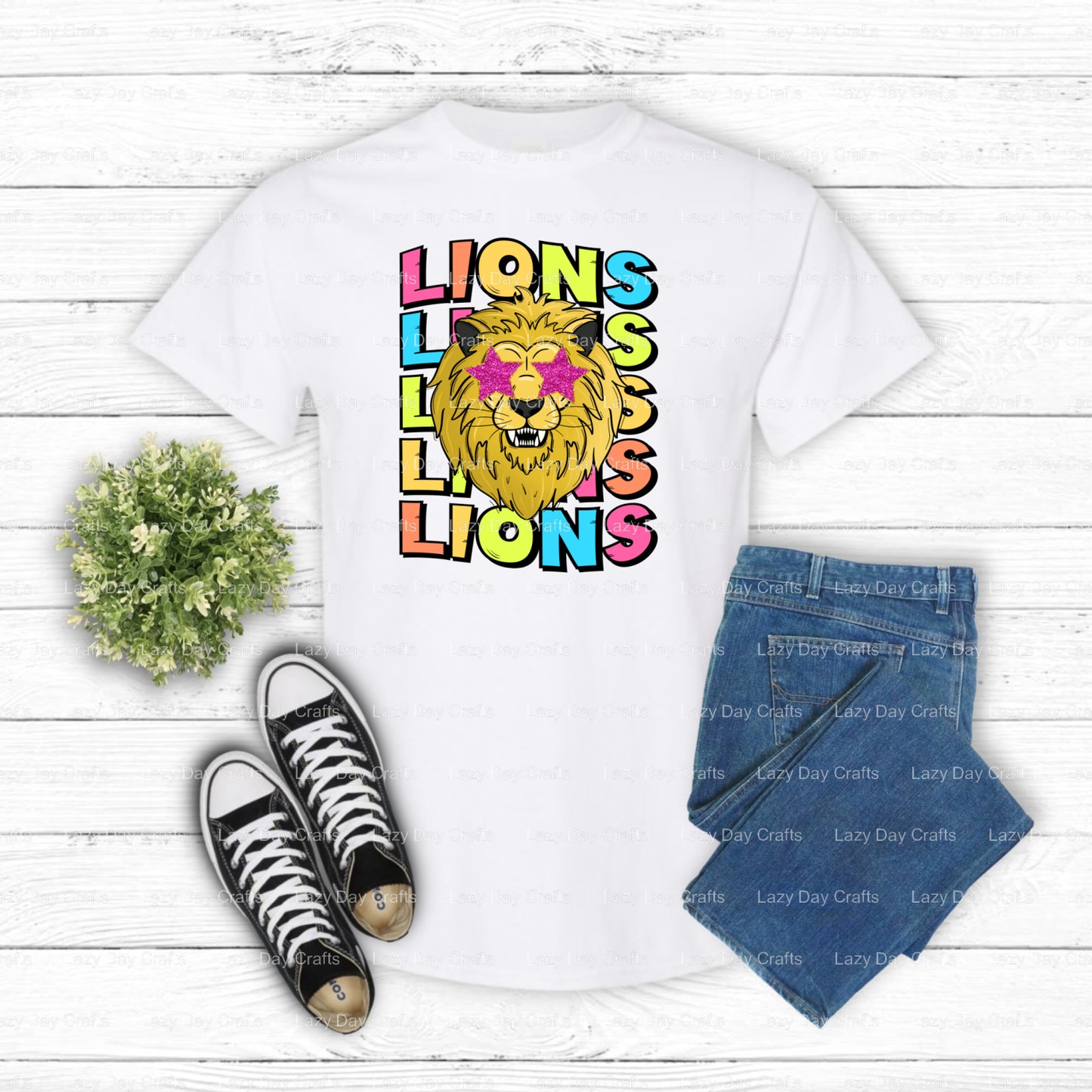 Lion Mascot Head – School Spirit DTF Transfer (view 2 of 2) – by Lazy Day Crafts – DTF Transfers – School Mascots, DTF Tra...