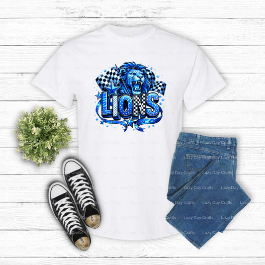 Lion Mascot School Spirit – DTF Transfer (view 1 of 2) – by Lazy Day Crafts – DTF Transfers – School Mascot, Team Sports