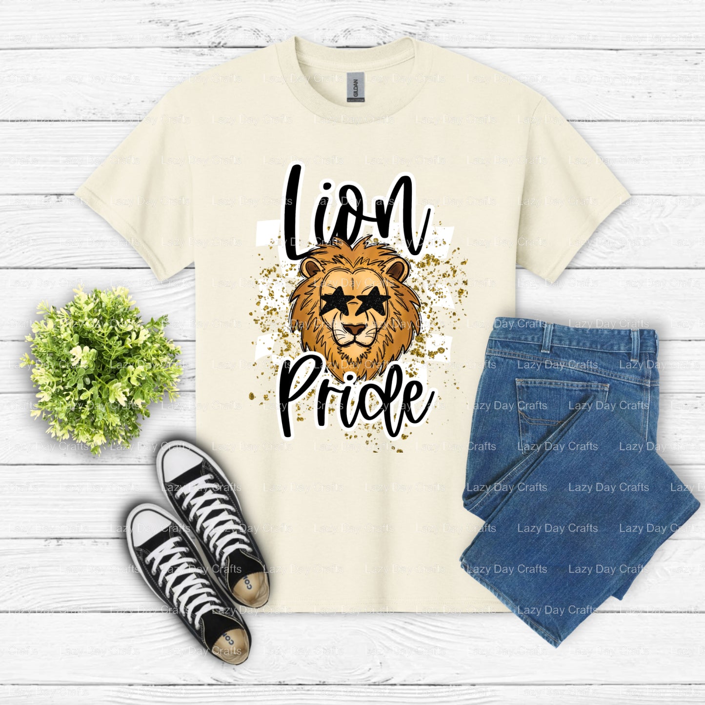 LION PRIDE – School Mascot DTF Transfer (view 1 of 2) – by Lazy Day Crafts – DTF Transfers – School Mascot, Apparel Industry