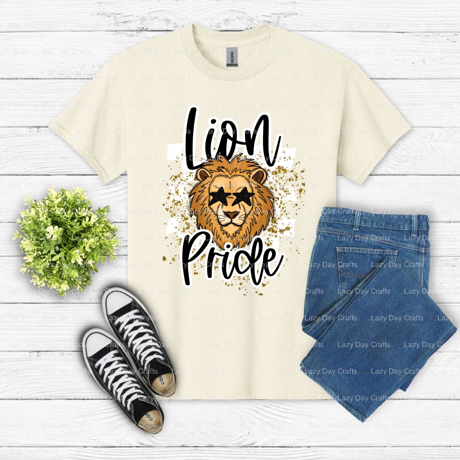 LION PRIDE – School Mascot DTF Transfer (view 1 of 2) – by Lazy Day Crafts – DTF Transfers – School Mascot, Apparel Industry