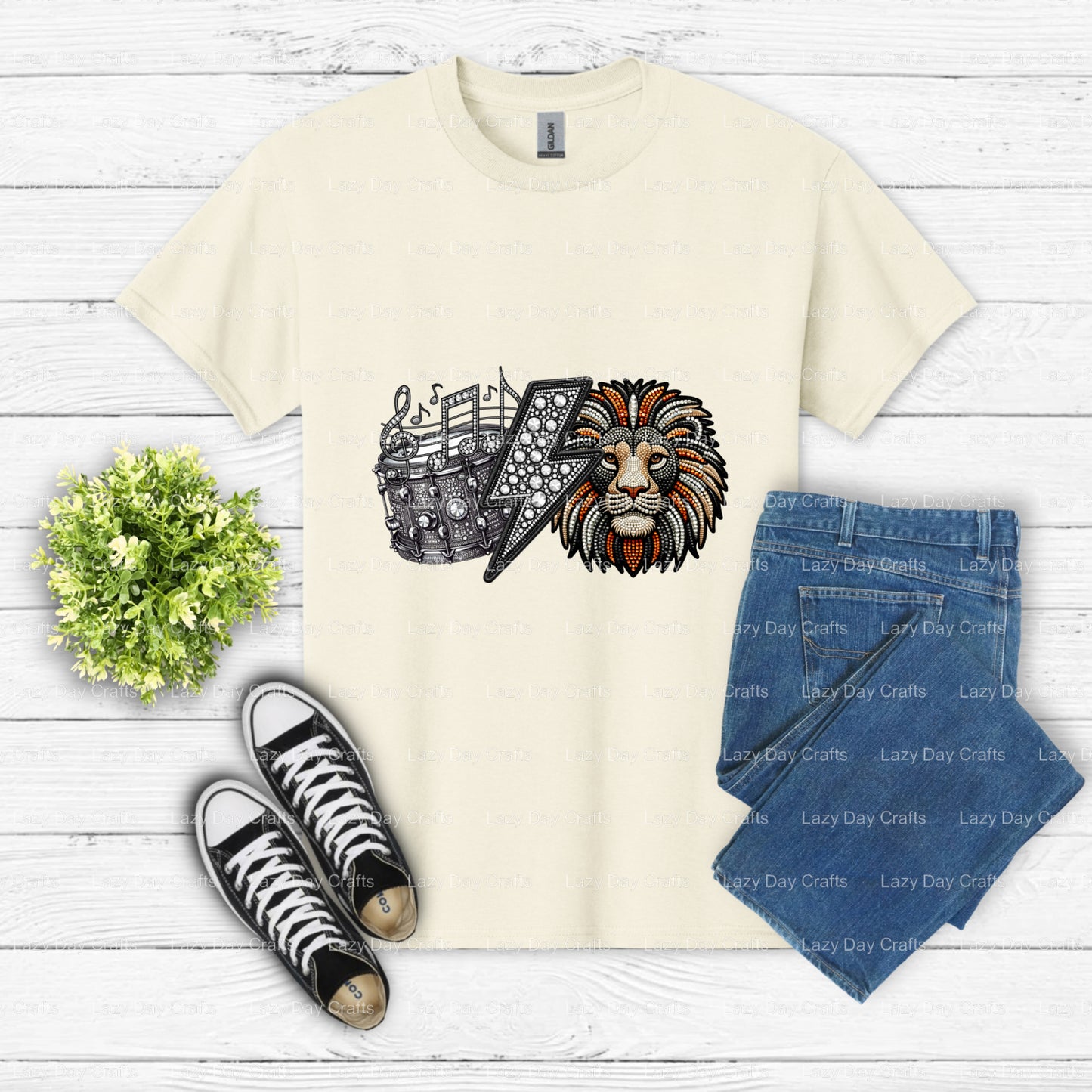 LIONS BAND – School Mascot DTF Transfer (view 1 of 2) – by Lazy Day Crafts – DTF Transfers – School Mascot, Apparel Decora...