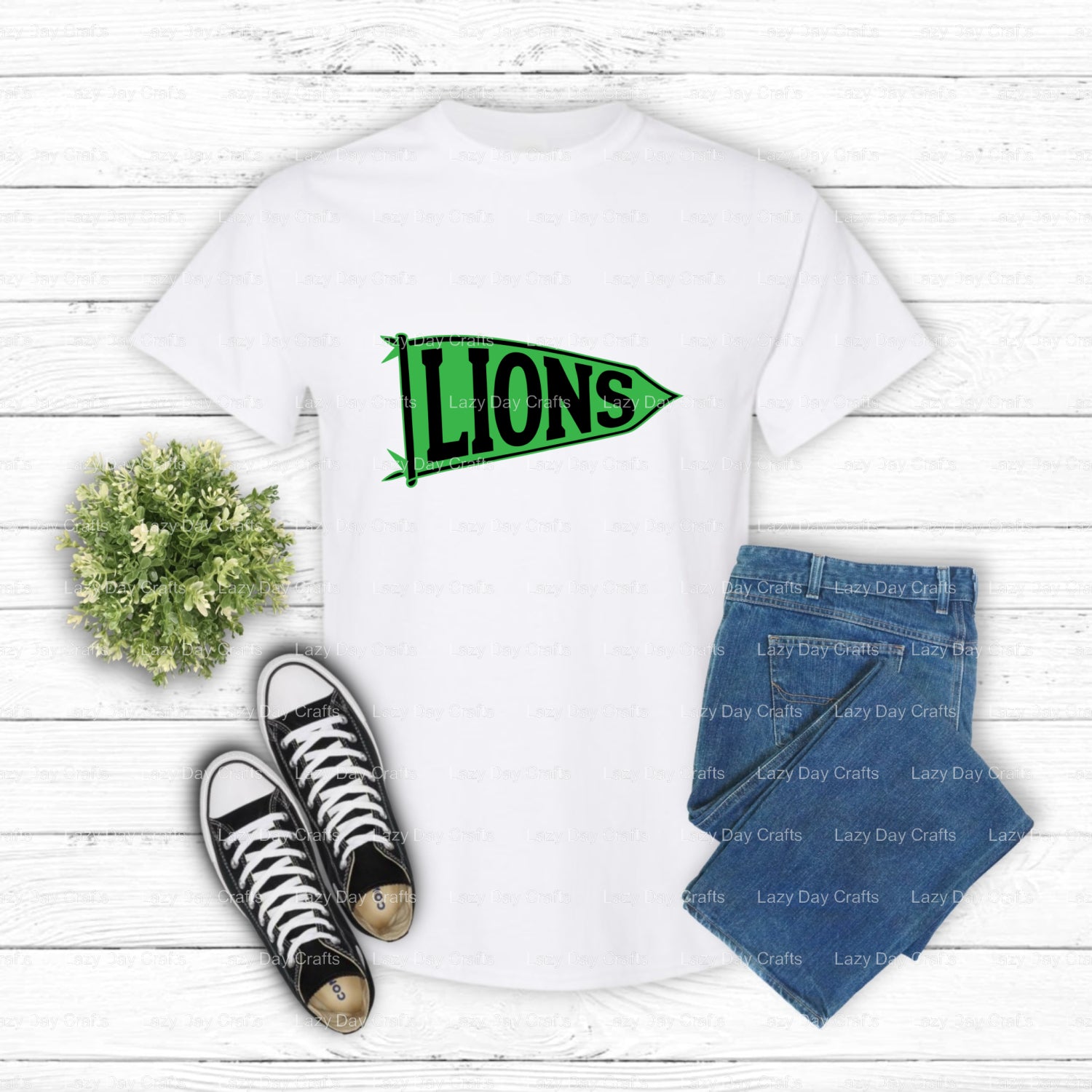 LIONS Lion Head Mascot – School Spirit DTF Transfer (view 1 of 2) – by Lazy Day Crafts – DTF Transfers – School Mascot, Sp...