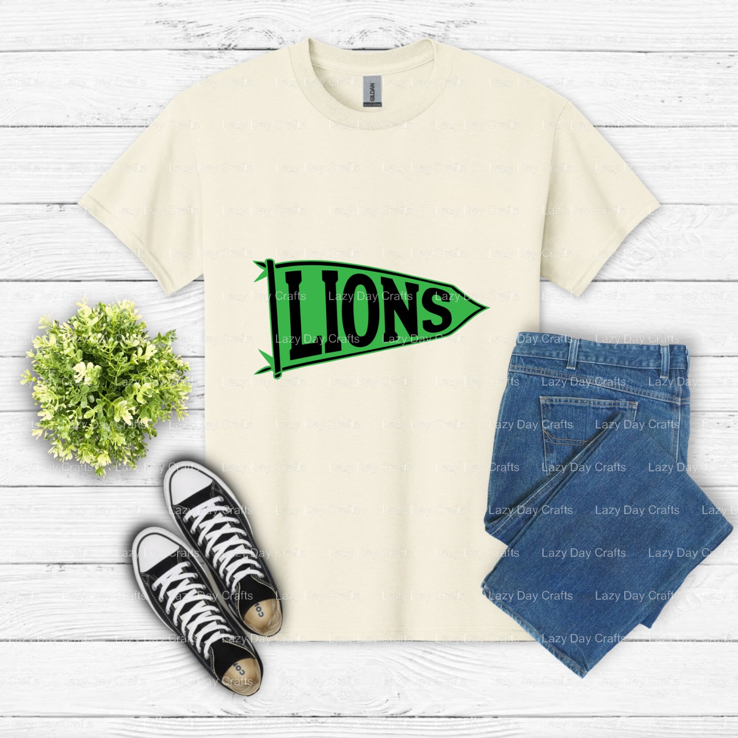 LIONS Lion Head Mascot – School Spirit DTF Transfer (view 2 of 2) – by Lazy Day Crafts – DTF Transfers – School Mascot, Sp...