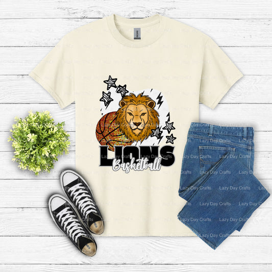LIONS Mascot Head – School Spirit DTF Transfer (view 1 of 2) – by Lazy Day Crafts – DTF Transfers – School Mascot, DTF Tra...